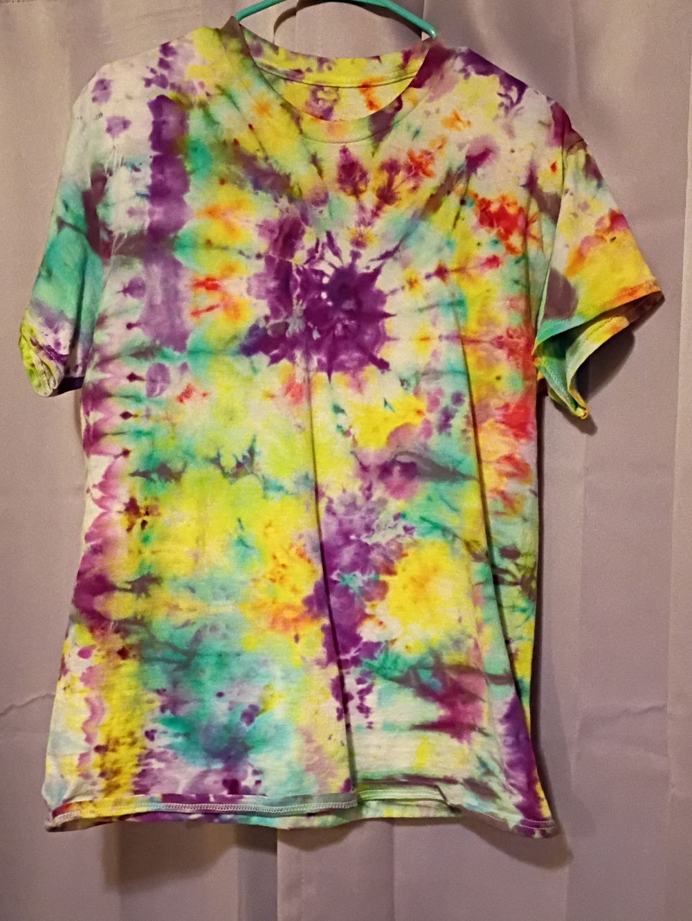 Tie-Dye Short Sleeve Tee - Yellow, Purple & Teal